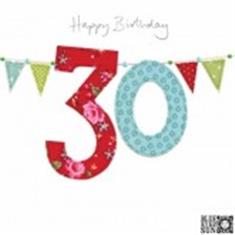 30th Bunting Birthday Card