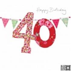 40th Bunting Birthday Card