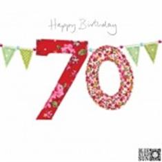 70th Bunting Birthday Card