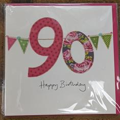 90th Bunting Birthday Card