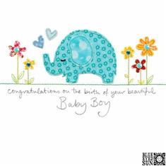 Baby Boy Elephant Card