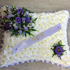 Pillow with MUM ribbon
