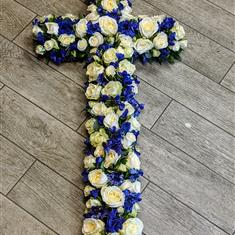 4 foot Rose and delphinium cross 