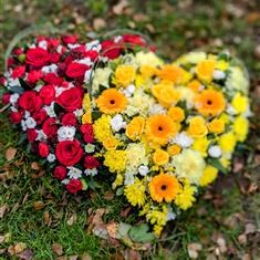 Double Heart yellow &amp; red 