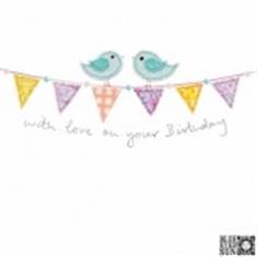 With Love On Your Birthday Bunting Card