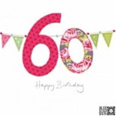 60th Bunting Birthday Card