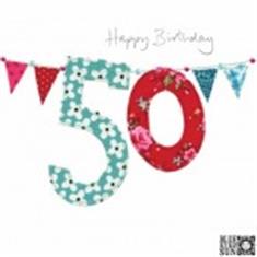 50th Bunting Birthday Card