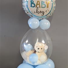 Baby Boy Pop me Balloon with Teddy 