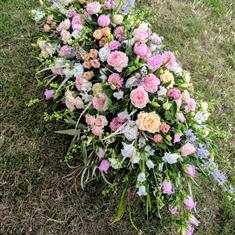 Luxury Cottage Garden Casket Spray 