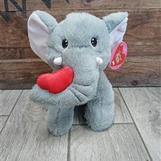 Heart Holding Elephant Cuddly Toy