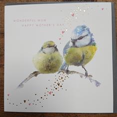 Blue Tits Mothers Day Card