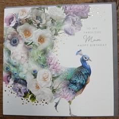 Peacock Mum Burthday Card